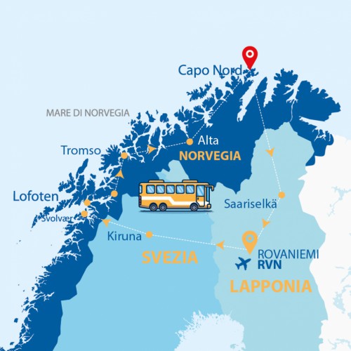 Cartina Lapponia, Nordkapp e Lofoten 2 - 2024